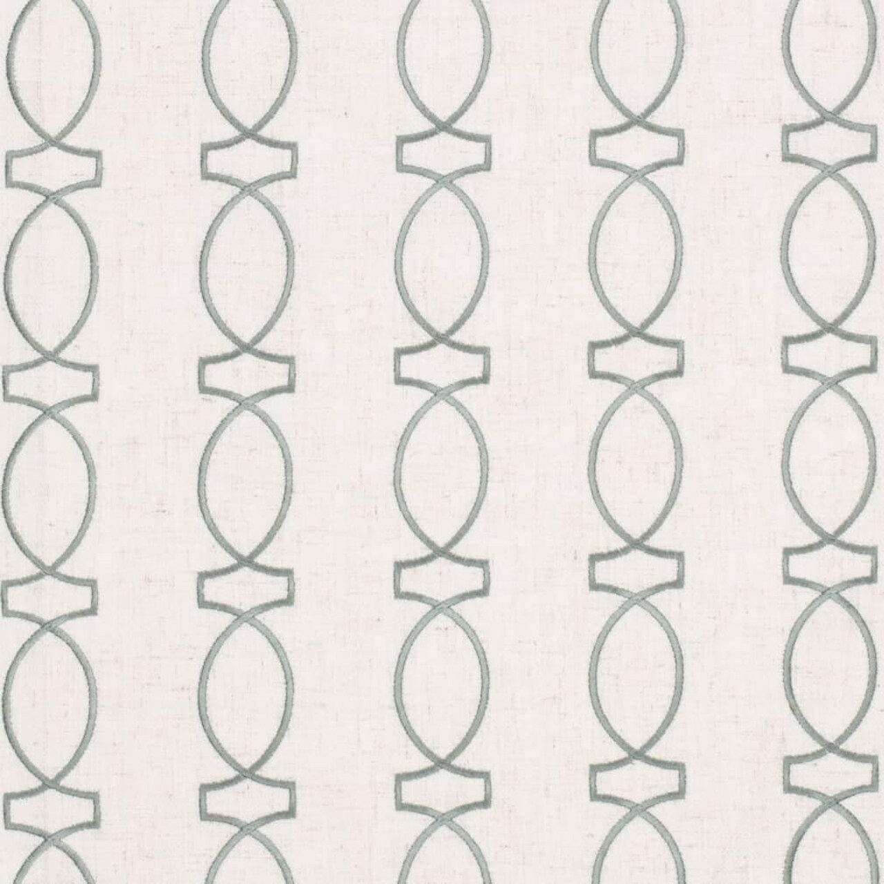 Aqua Embroidery Geometric Linen Look Woven Pattern Upholstery Fabric by The Yard - SKU: Barkley Sea